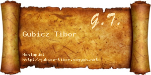 Gubicz Tibor névjegykártya
